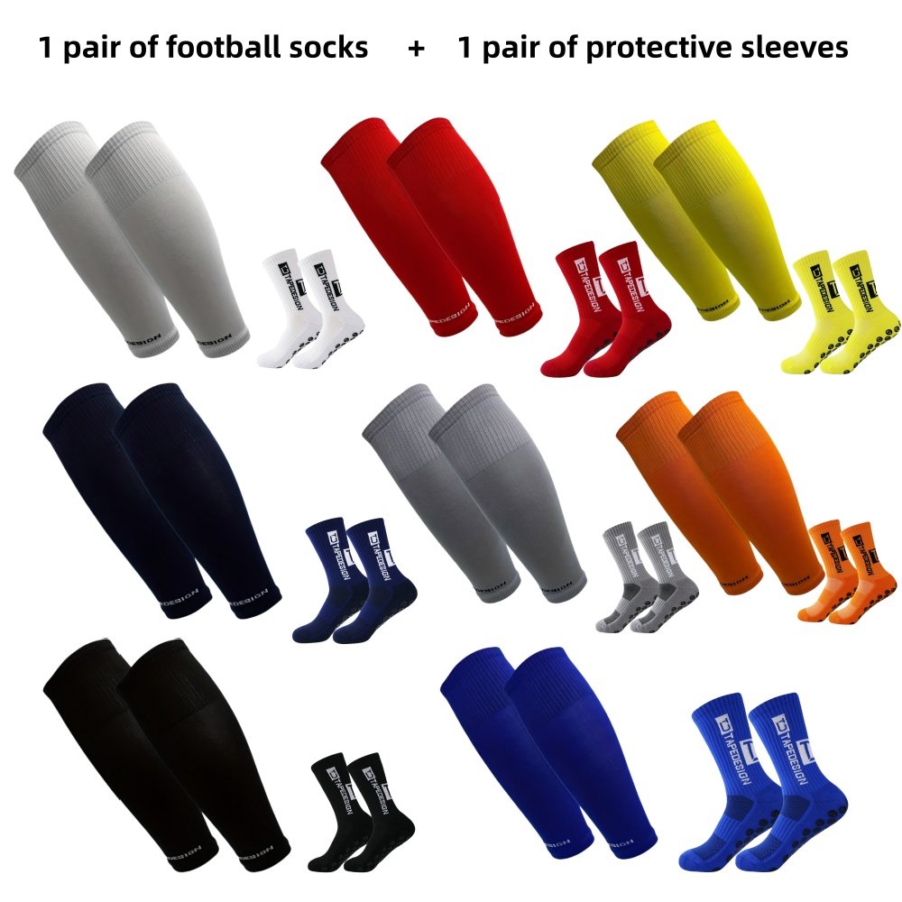 Compression Sleeve Calf - 축구 양말 1켤레 + 보호 슬리브