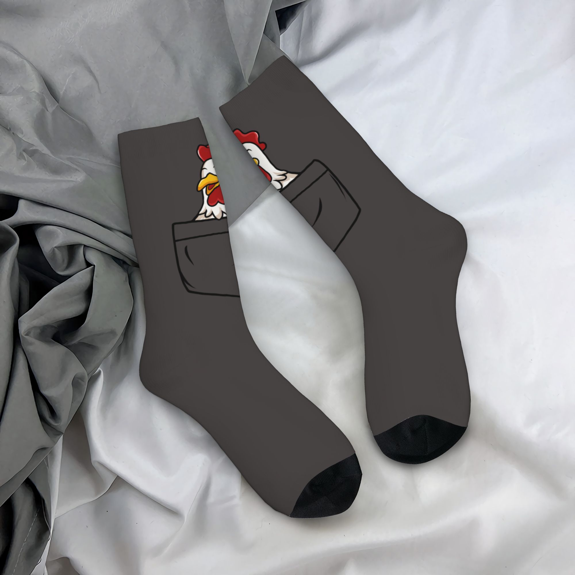 맞춤형 포켓 동물 수탉 남녀 공용 크루 양말 유니섹스  - Dress Sock Men 리뷰 및 가격