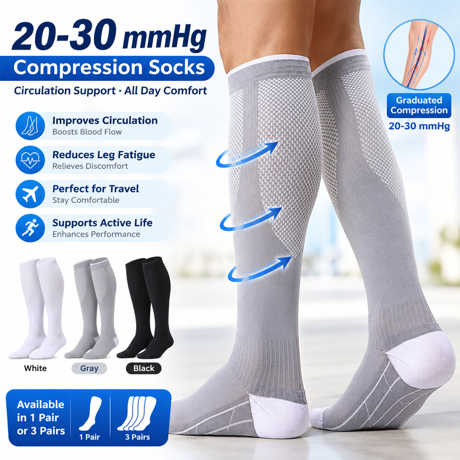 3/1쌍 20-30mmHg 압박 양말, 순환 지원 종아 - Compression Sleeve Calf 리뷰 및 가격